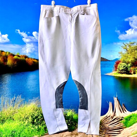 MILLER'S Vintage White English Equestrian Riding Breeches Knee Patch Mens 36 L - Picture 1 of 11